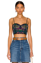 Chloe Floral Embroidered Eyelet Spaghetti Strap Crop Top