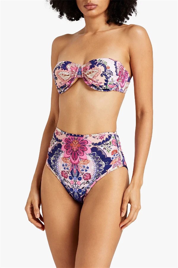 ZIMMERMANN Laurel Floral-Print Bikini Bottoms - House Of Huntington