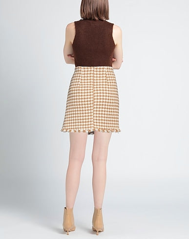 Iblues Max Mara Tweed Houndstooth Print Wrap Skirt