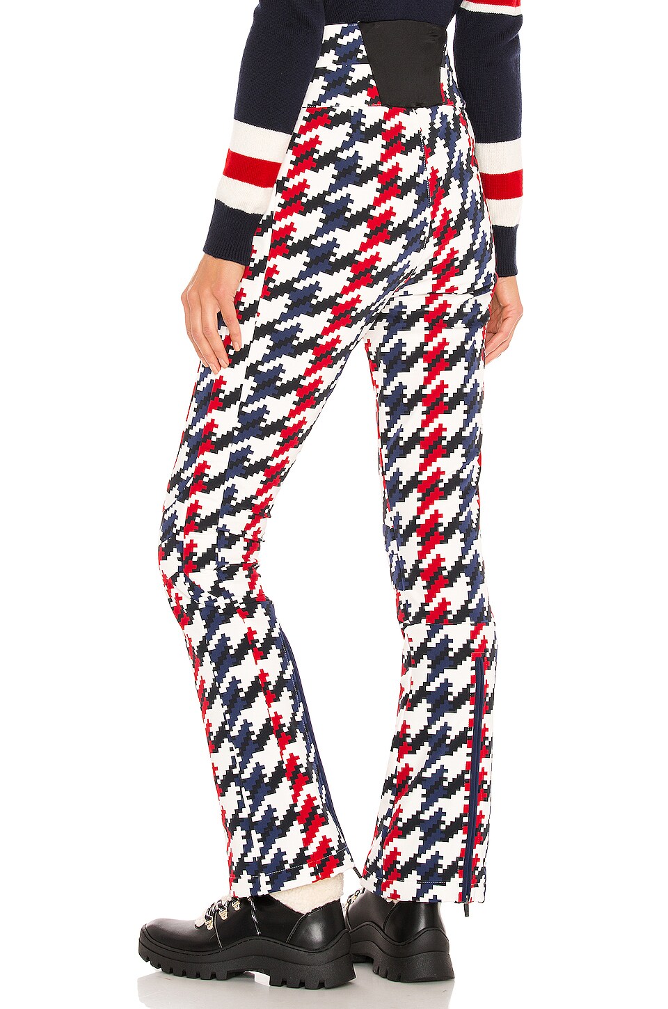 Perfect Moment Ski Aurora Red White Blue Houndstooth Flare Pant Trousers