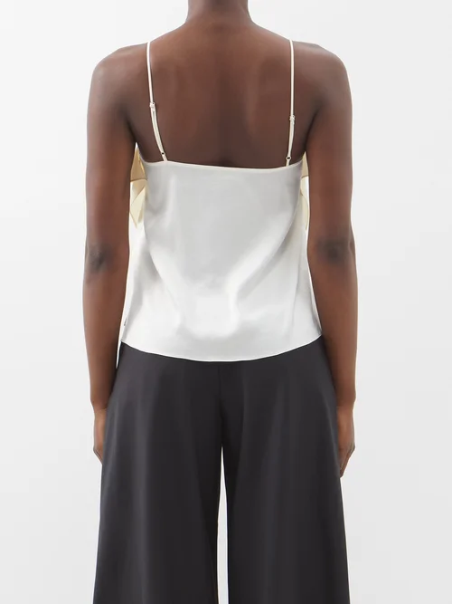 ASHLYN Bonnie Ruffle Front Strappy Ivory Crepe Top - House Of Huntington
