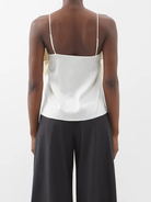 ASHLYN Bonnie Ruffle Front Strappy Ivory Crepe Top - House Of Huntington