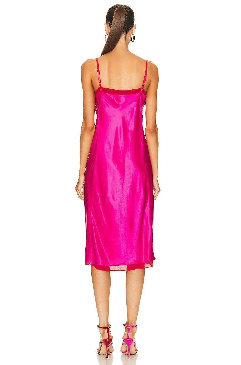 Acne Studios Dasa Pink Red Satin Slip Dress