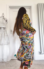 Rixo London Madonna Silk Floral Chain Mixed Satin Wrap Dress - House Of Huntington