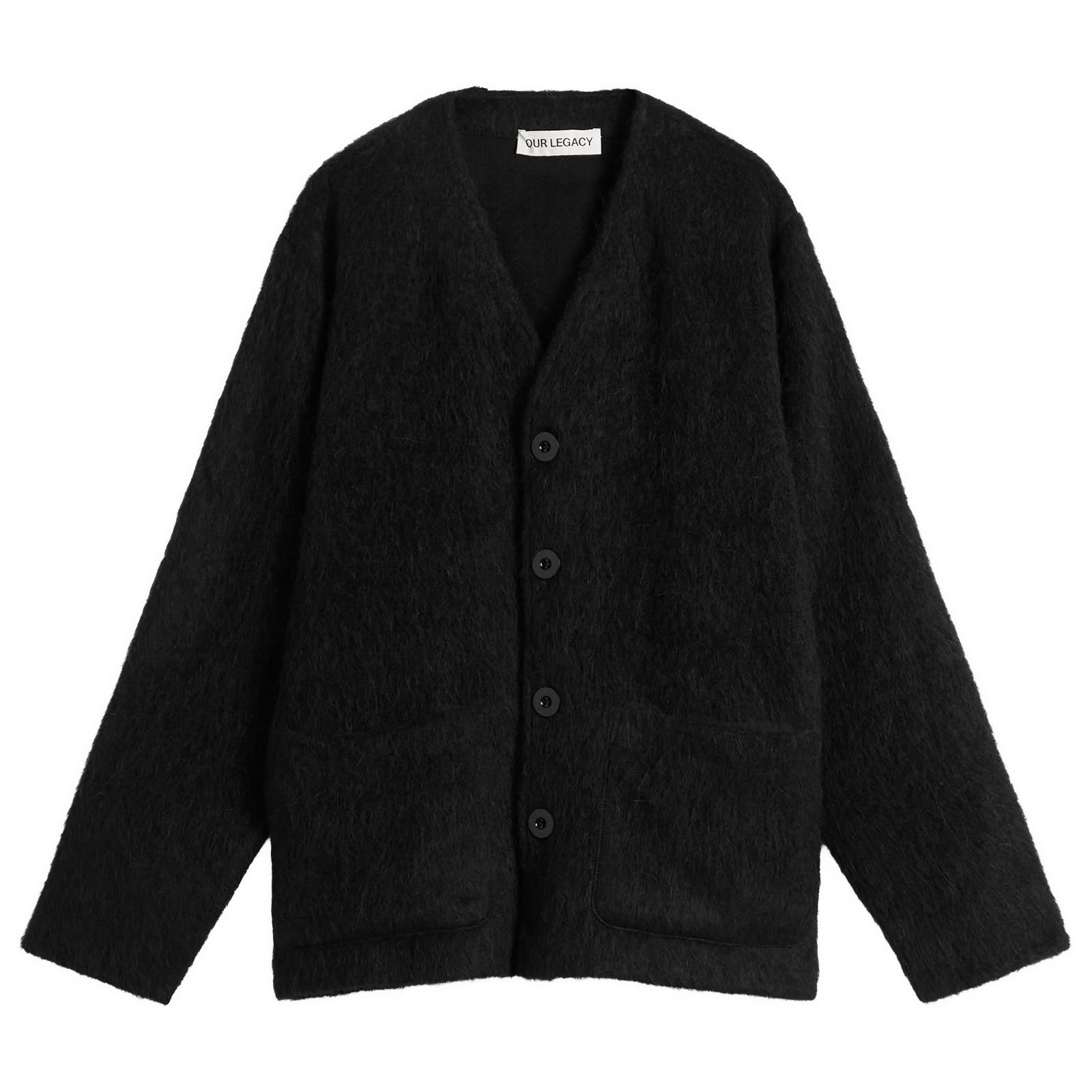 Our Legacy Black Mohair Button-Up Cardigan