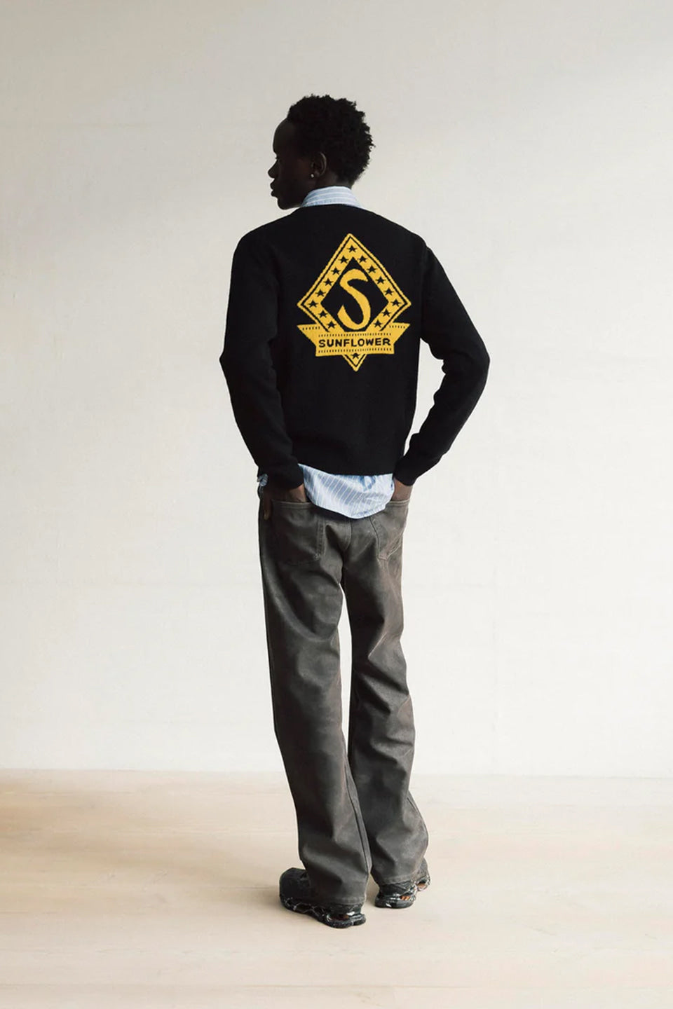 Sunflower Black Movie Merino Wool Zip Cardigan