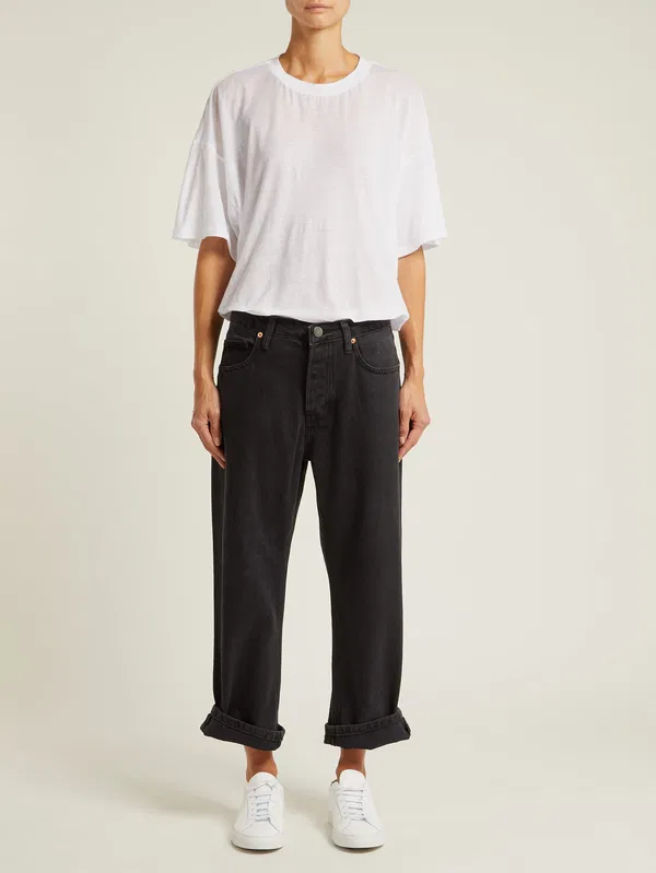 Raey Black Denim Boyfriend Straight Leg Dad Jeans