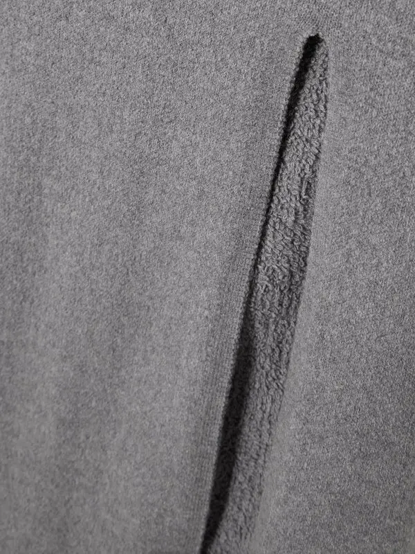 Jupe longue fendue Skims grise en maille texturée