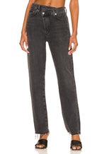 Agolde Criss Cross Waist Straight Leg Black Jeans