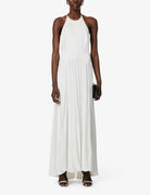 GALVAN London Bridal White Provence Pleat Crepe High Halterneck Wedding Gown - House Of Huntington