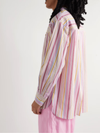 Isabel Marant Herren Taylori Hemd aus gestreifter Baumwollpopeline mit Grandad-Kragen