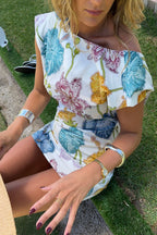 Hayley Menzies Floral Print Cotton Backless Carmen Mini Shift Dress