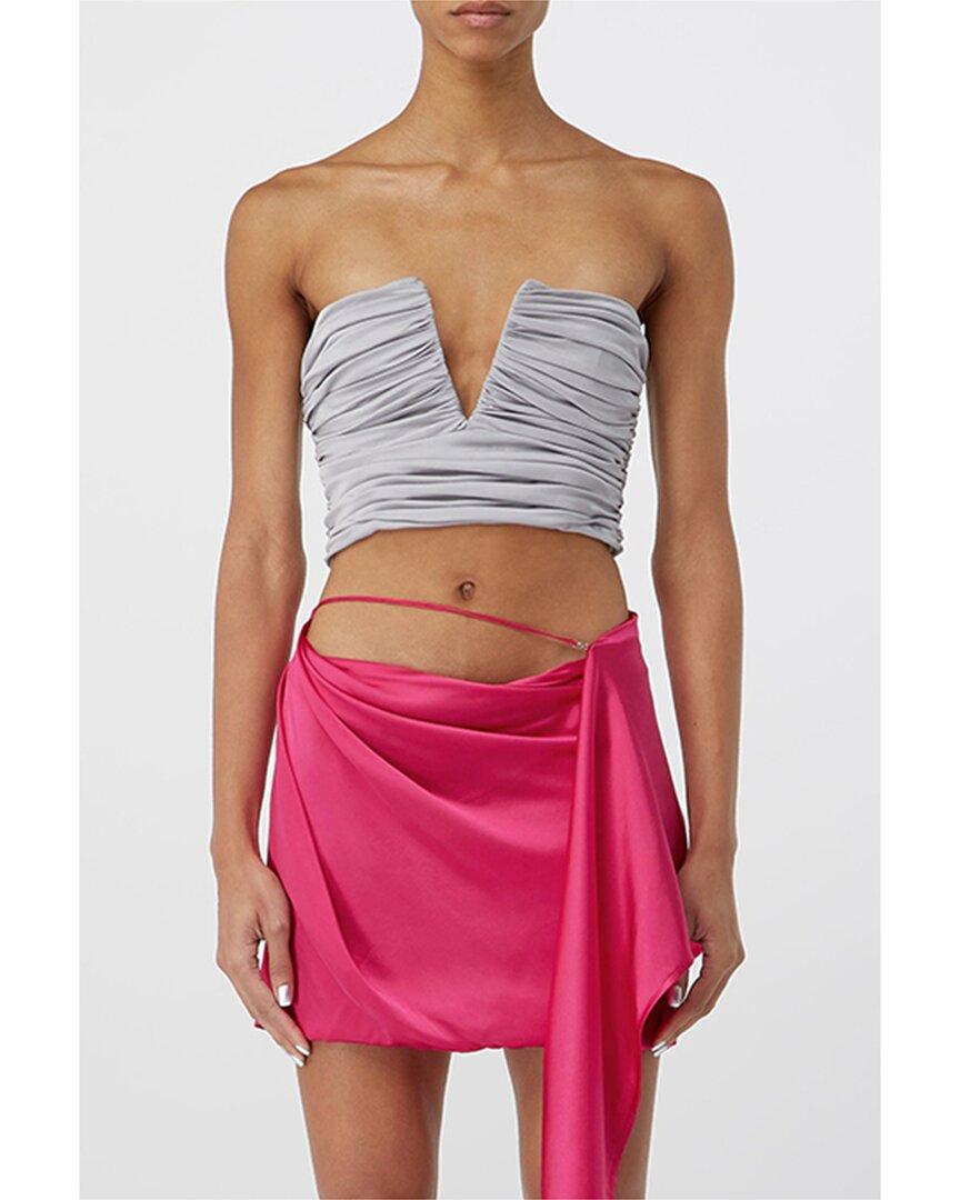 GAUGE81 Sesis Strapless Ruched Jersey Silver Top - House Of Huntington