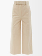 Joseph Nappa Leather Chai Taja High Waist Belted Wide Leg Crop Trousers - House Of Huntington