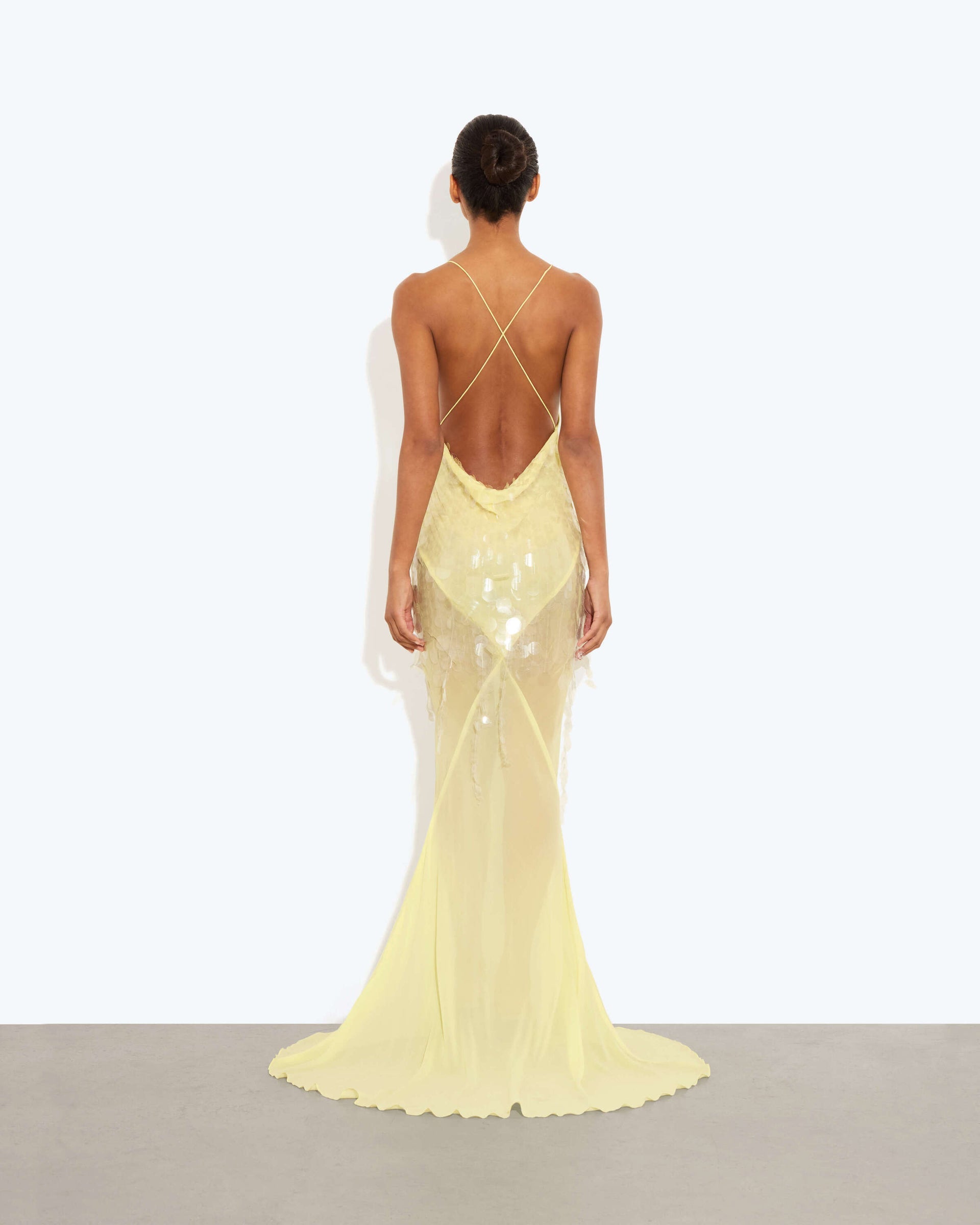 Rat and Boa Yellow Asteria Sequin Dress