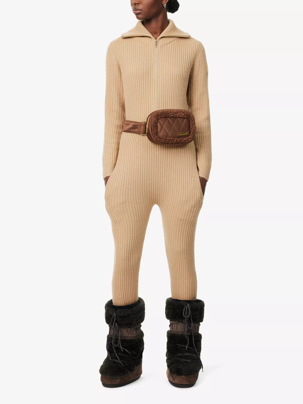 My Sunday Ski Ribbed Wool Cashmere Knit Jumpsuit