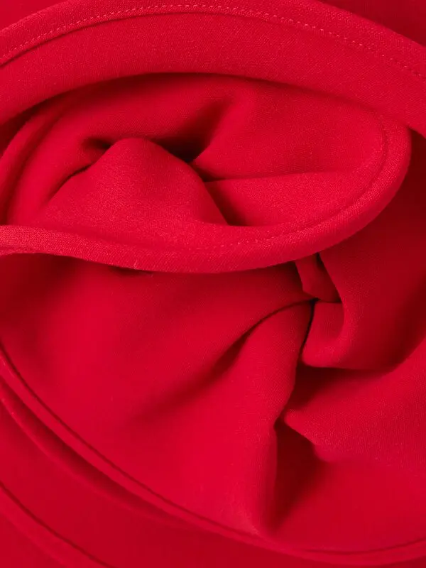 Magda Butrym Red Sculptural Rose Floral Appliquéd Wool Blend Corset Mini Dress