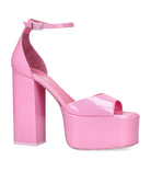 PARIS TEXAS Pink Tatiana Patent Leather Platform 130mm High Heels - House Of Huntington