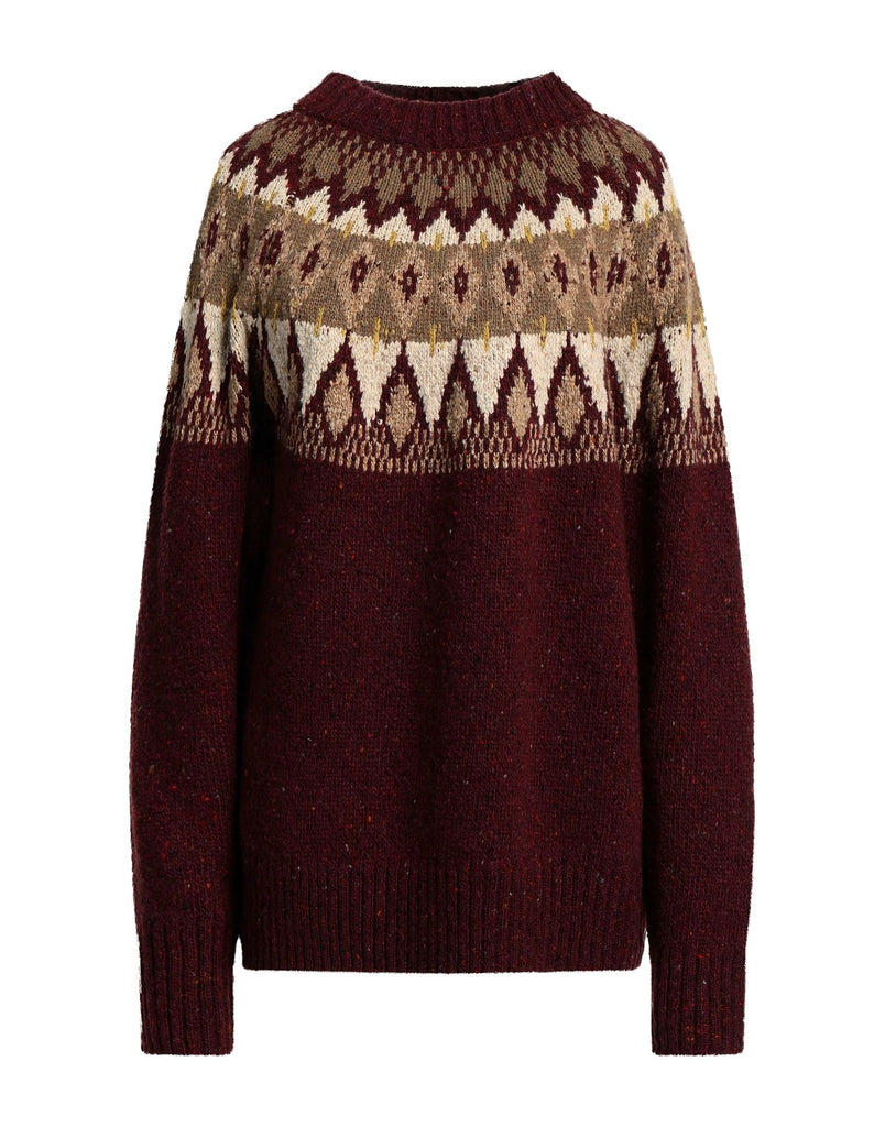 Re/Done Fair Isle Argyle Wool Relaxed Crew Neck Knitted Jumper