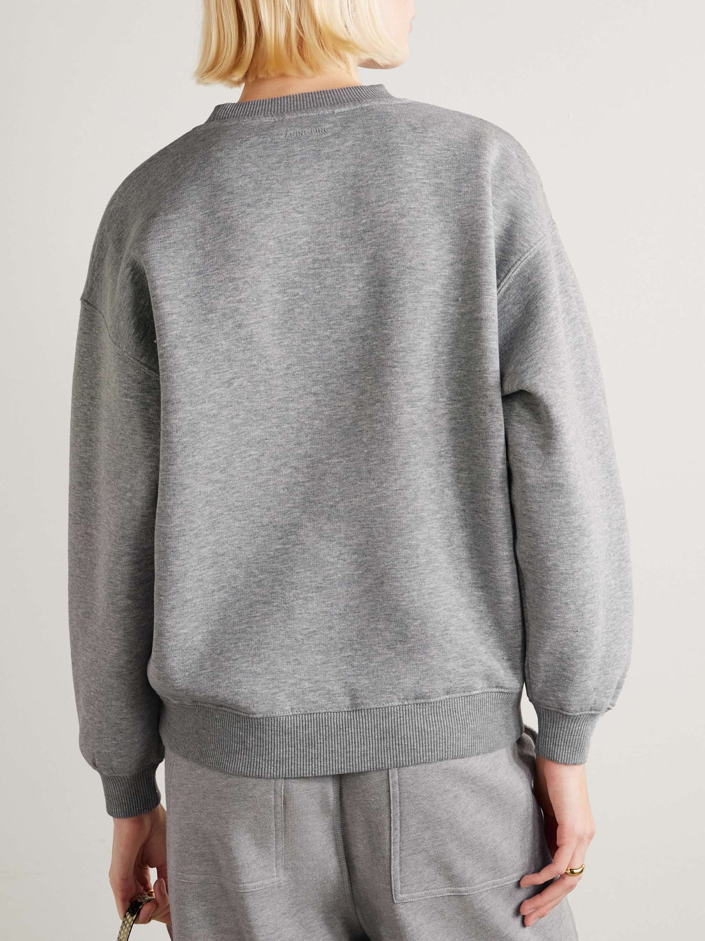 Anine Bing Spencer Logo Print Grey Sweatshirt
