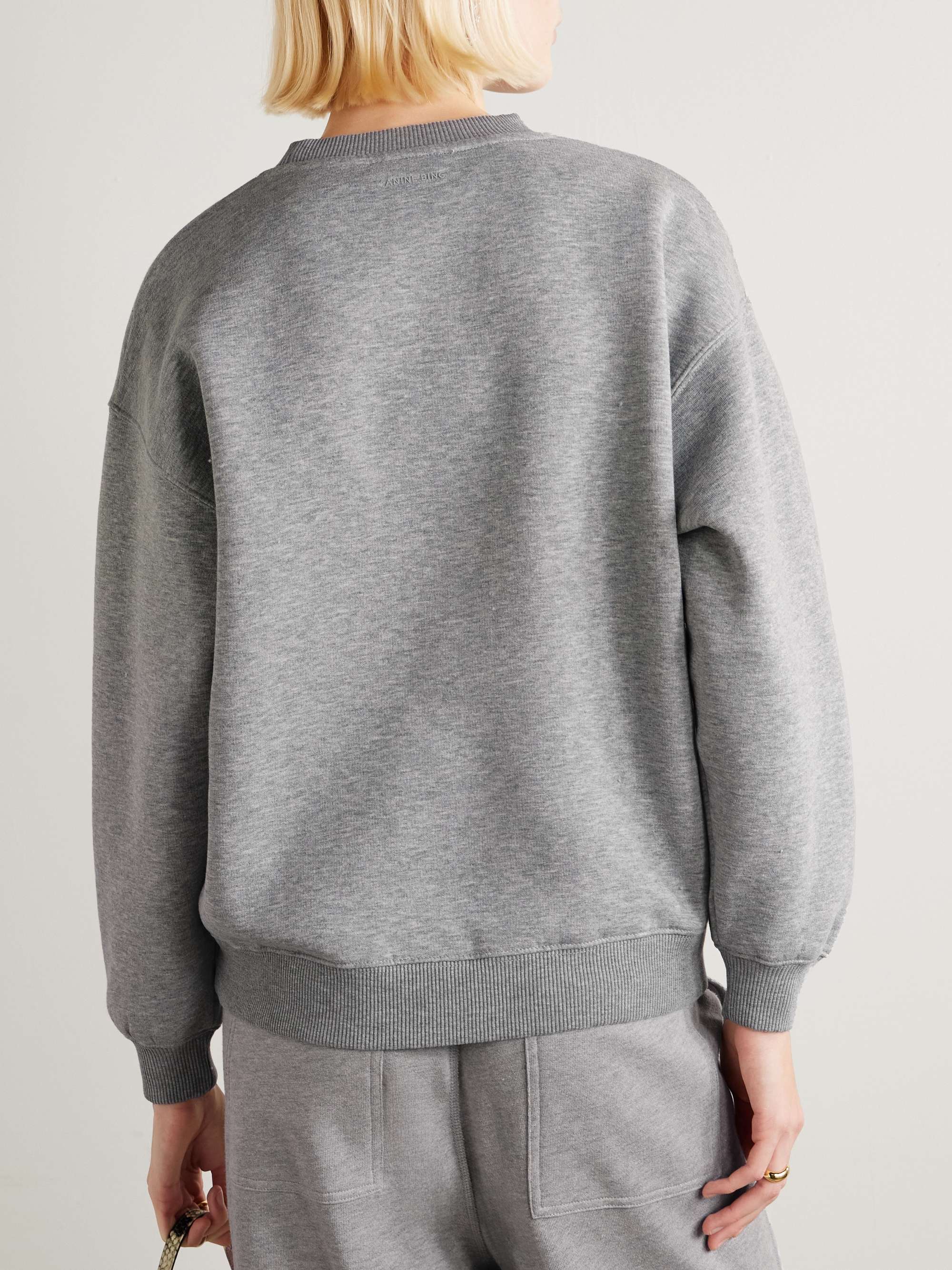 Anine Bing Spencer Logo Print Grey Sweatshirt