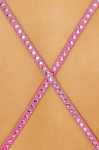 The Attico Neon Pink Fujiko Studded Mini Dress