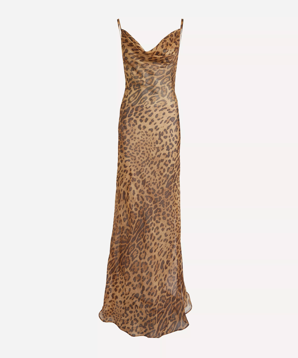 rat and boa valentina dress Rat and Boa Valentina Silk Leopard Print Maxi Dress