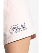 Sporty & Rich Pink Health Club Script Print Disco Shorts
