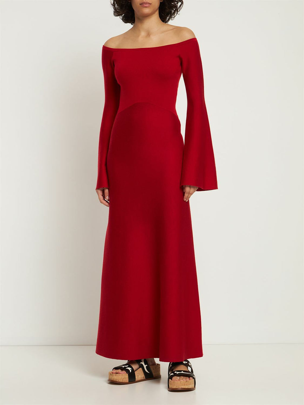 Gabriela Hearst Red Shar Wool & Cashmere-Silk Compact Knit Dress