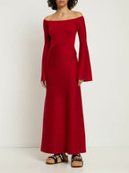 Gabriela Hearst Red Shar Wool & Cashmere-Silk Compact Knit Dress