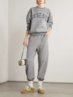 Anine Bing Spencer Logo Print Grey Sweatshirt
