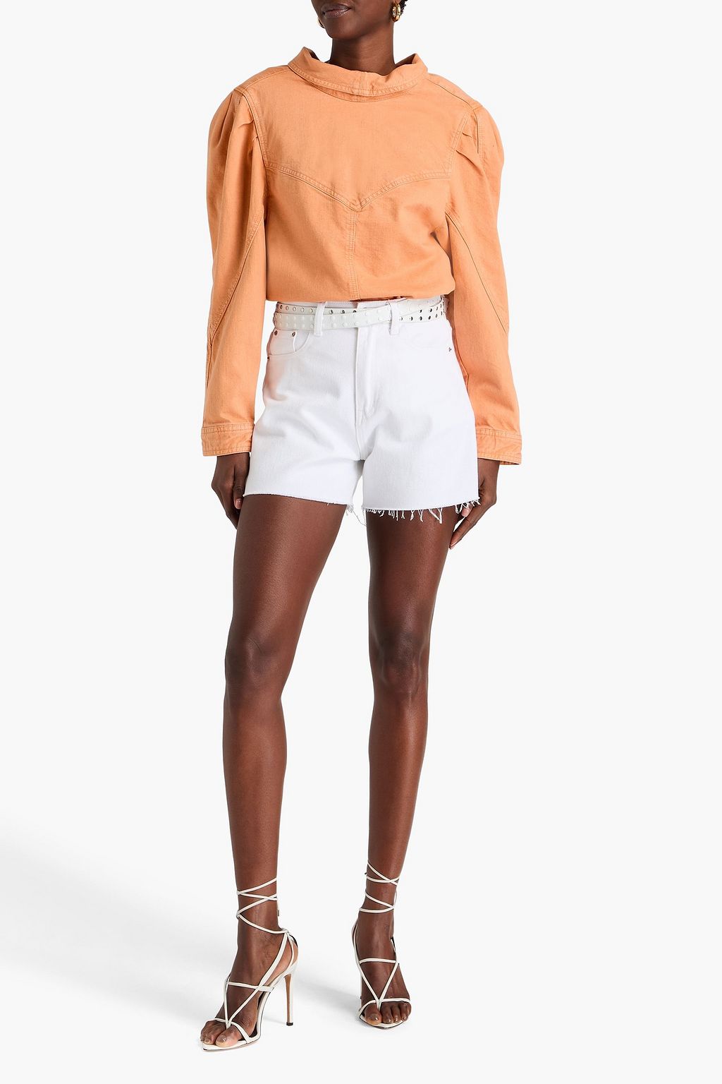 Isabel Marant Espera Orange Sunset Denim Long Sleeve Top