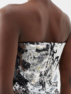 Isabel Marant Mandy Sequinned Embellished Plunge Bustier Top