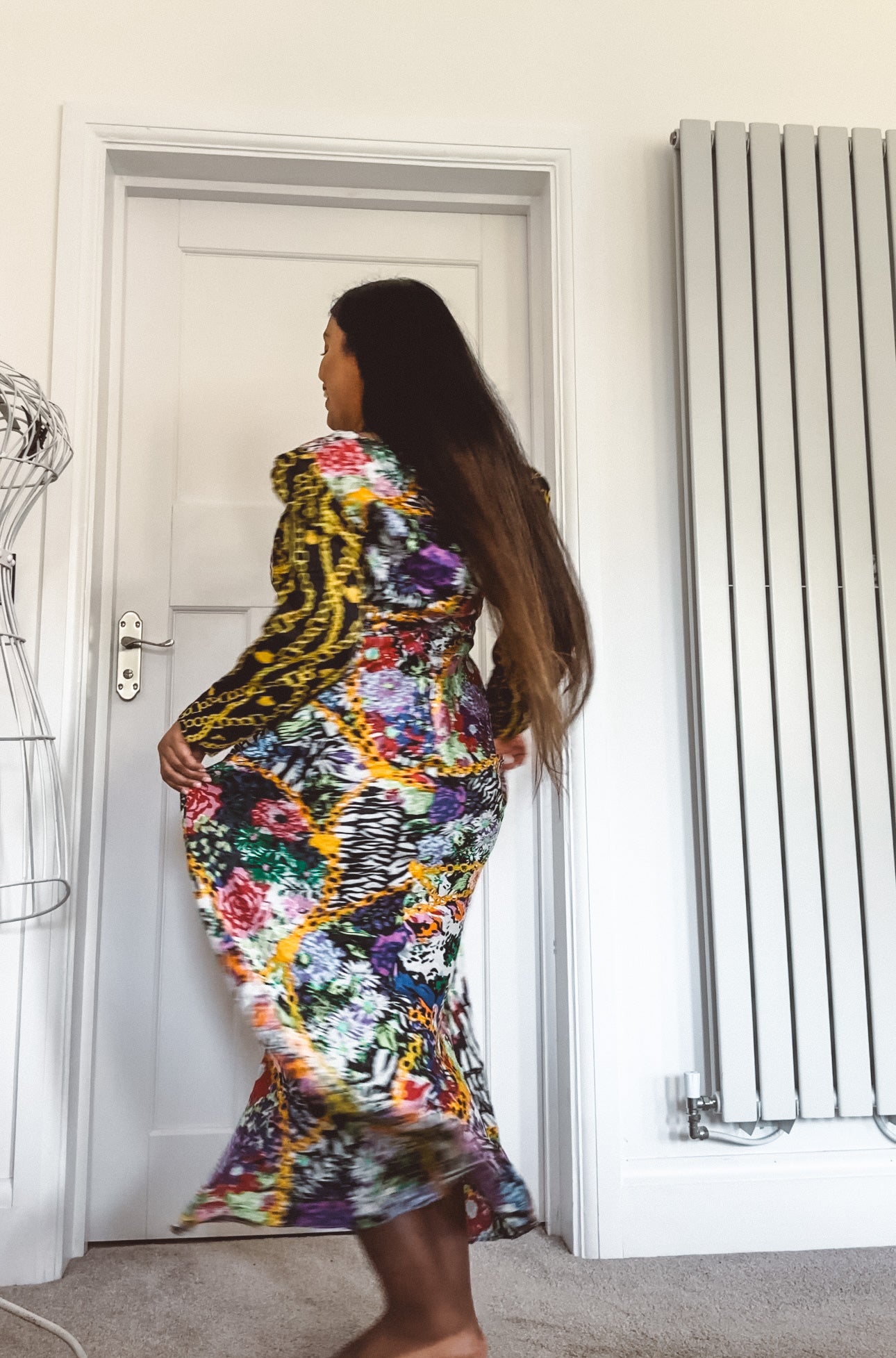 Rixo London Madonna Silk Floral Chain Mixed Satin Wrap Dress - House Of Huntington