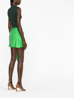 Gauge81 Green Silk Draped Sash Detail Mini Skirt