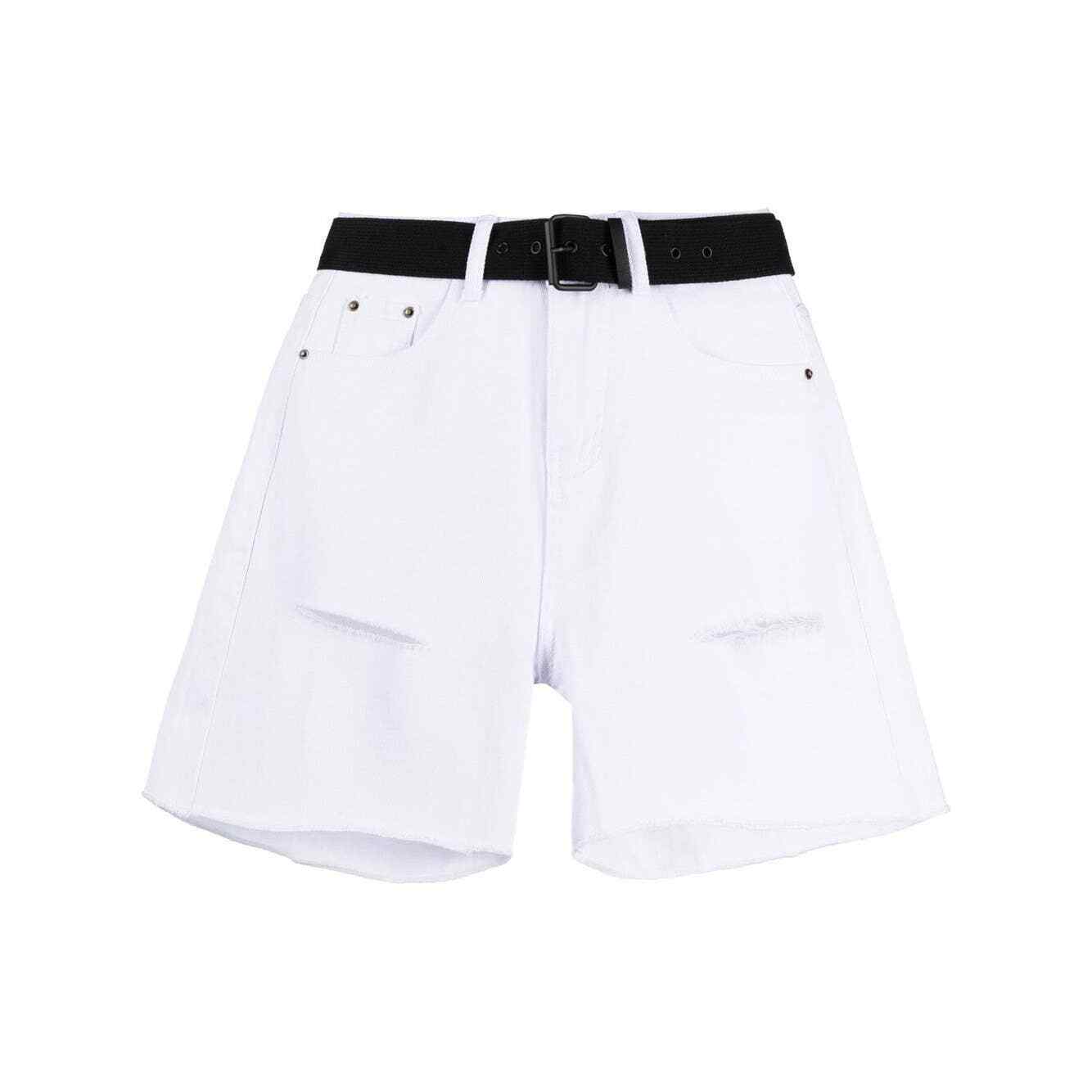 The Frankie Shop Arlet Belted White Shorts