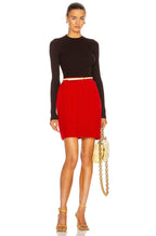 Bottega Veneta Red Cable Knit Shetland Wool Tweed Mini Skirt
