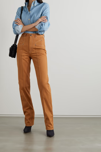 Isabel Marant Lirokae Tan Straight Leg Pants Trousers