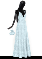 The Vampire's Wife Blue Glinda Floral Brocade - House Of Huntington