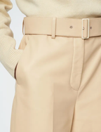 Joseph Nappa Leather Chai Taja High Waist Belted Wide Leg Crop Trousers - House Of Huntington