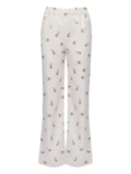 Sleeper Floral Blossom Print Elastic Waist Summer Trousers