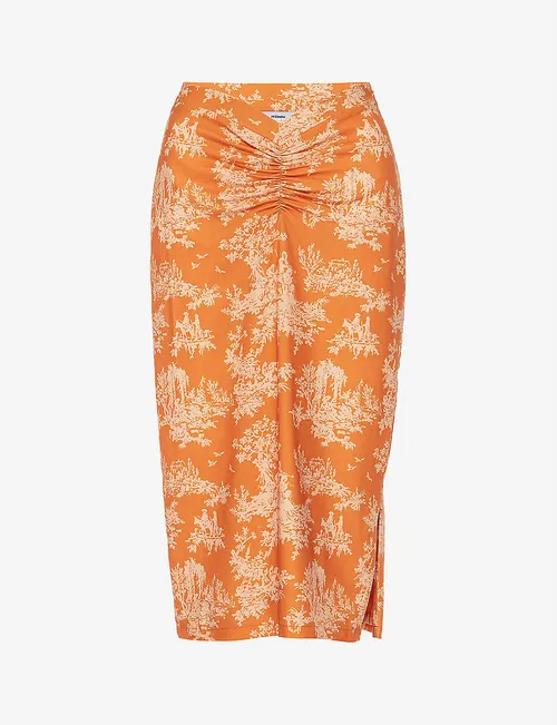 Miaou x Paloma Elsesser Preston Clementine Toile Print Midi Skirt