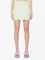 Fiorucci Green Cherubs Angels Intarsia Knit Mini Skirt