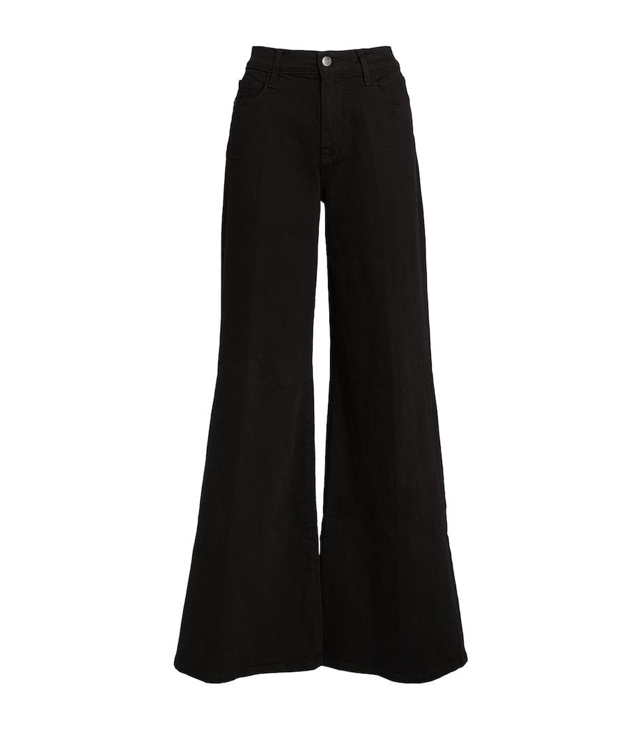 FRAME Black Le Palazzo Wide Leg Denim Jeans