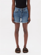 Raey Comet Mid-Rise Long Organic Cotton Denim Shorts - House Of Huntington