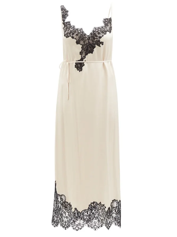 RAEY Lace Trimmed Silk Satin Slip Dress - House Of Huntington