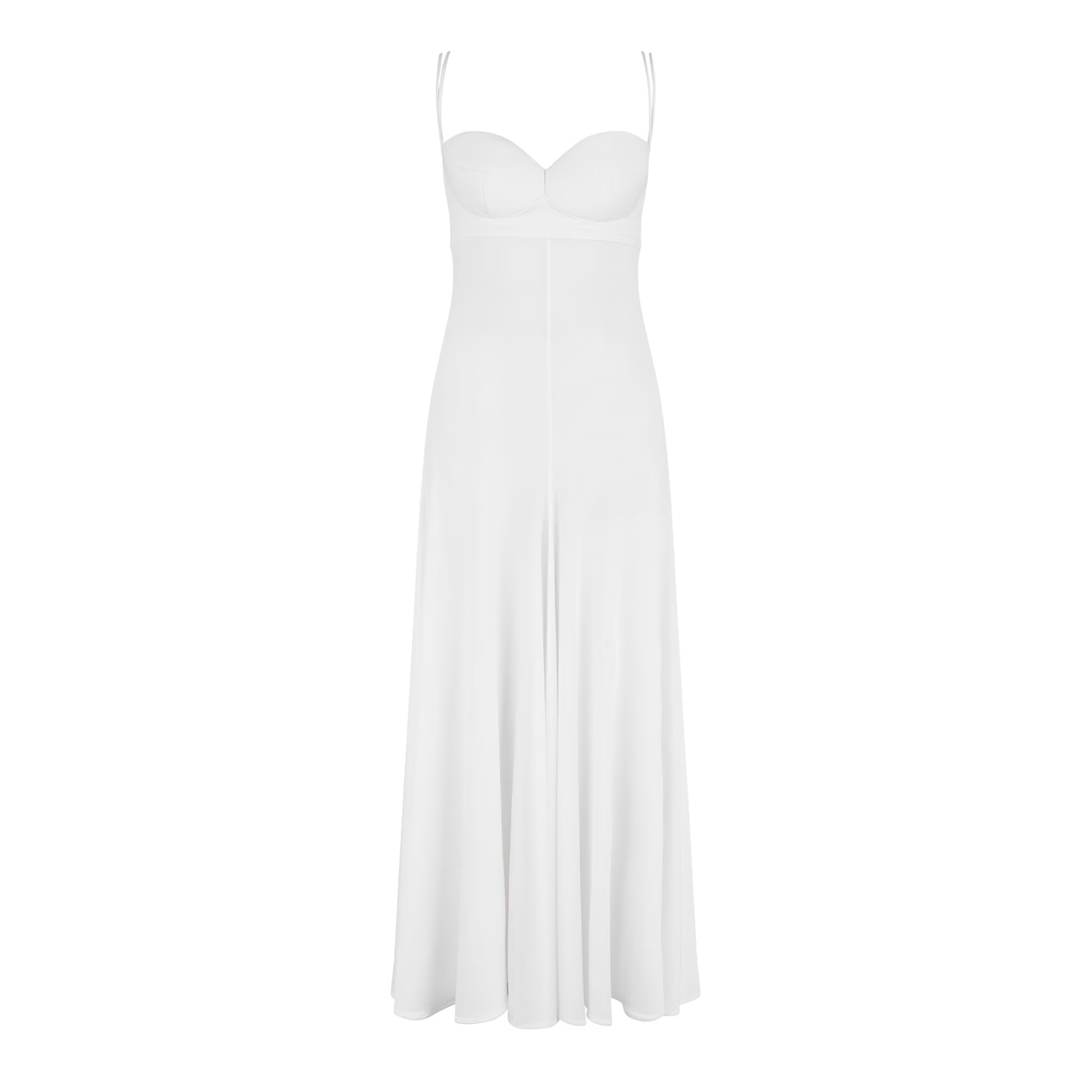 Magda Butrym Rose White Sweetheart Midi Dress