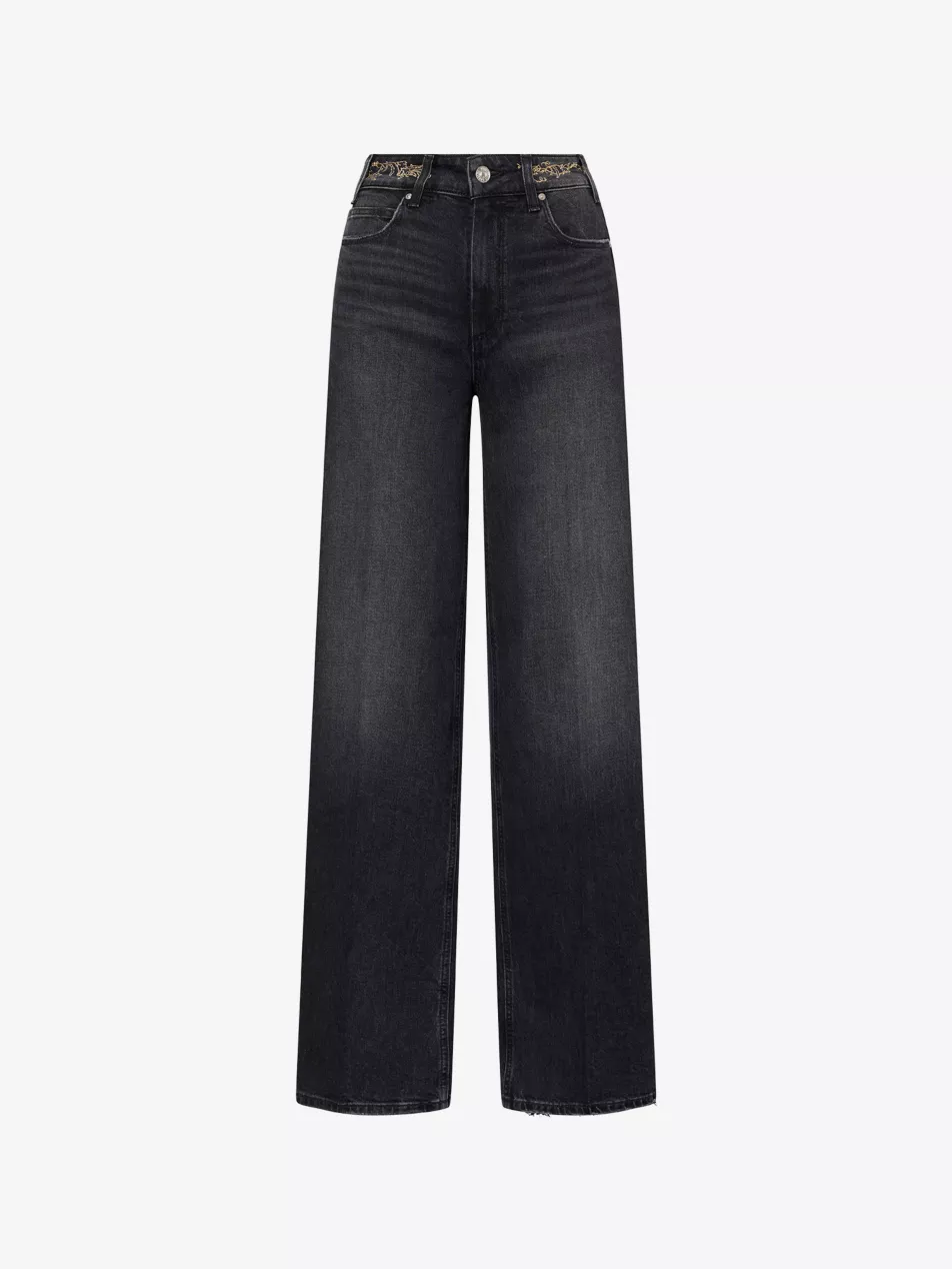 PAIGE x Disney Cinderella Sasha Wide-Leg Stretch Denim Jeans