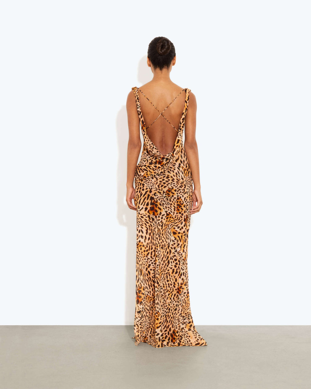Rat and Boa Laviza Leopard Print Slip Maxi Dress