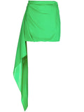 Gauge81 Green Silk Draped Sash Detail Mini Skirt